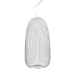 FN2640071ML_10 Foscarini Spokes подвесной светильник с решётчатым плафоном из металла белого цвета