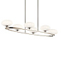 Pim 39" 6 Light Oval Chandelier with Satin Etched Cased Opal Glass Polished Nickel люстра 52224PN Kichler — фото 2