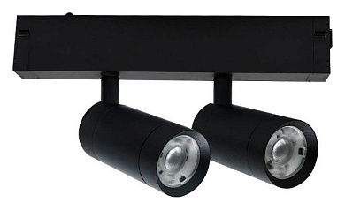 двухламповый трековый светильник с поворотными плафонами для магнитного трека 230V