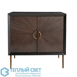 5123 Arteriors Jonathan прикроватный столик из тёмного шпона на тонких металлических ножках