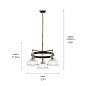 Eastmont 3 Light Chandelier with Clear Glass Polished Nickel and Walnut Wood люстра 52402PN Kichler — фото 5
