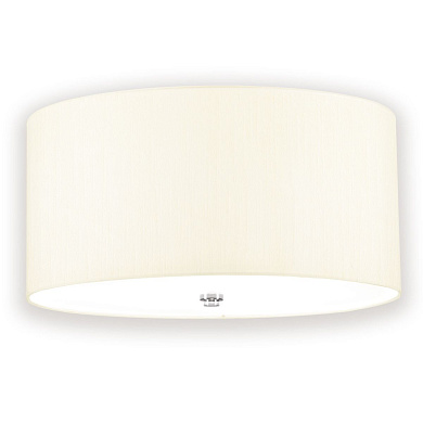Потолочный светильник Fletcher Flush Elstead DL-FLETCHER18-3LT-IV-PC полированный хром и абажур цвета слоновой кости