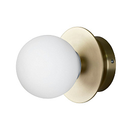 694165 Globen Lighting Art Deco Настенный/потолочный светильник, матовая латунь / белый