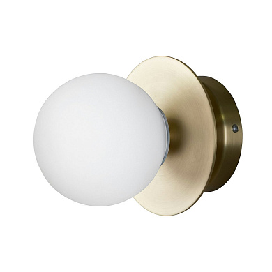 694165 Globen Lighting Art Deco Настенный/потолочный светильник, матовая латунь / белый