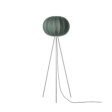 KW45 TG FHI Knit-Wit Made By Hand Напольный светильник высокий Ø45 с зелёным фактурным абажуром