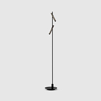 esprit double floor black, gun black lamphead round base