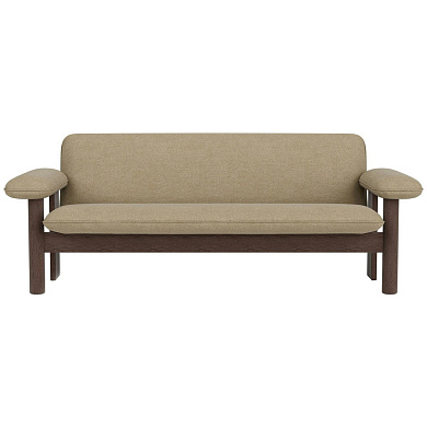 71023-005705 Audo Copenhagen Brasilia 2-местный диван, тёмный мореный дуб / букле 02 бежевый