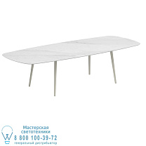 STYLETTO СТАНДАРТНЫЙ ОБЕДЕННЫЙ СТОЛ 300X120CM АЛЮМИНИЕВЫЕ НОЖКИ С ГРИБОВОЙ КЕРАМИЧЕСКОЙ СТОЛЕШНИЦЕЙ BIANCO STATUARIO Royal Botania