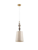 Antique Brass Metal Soft Orange & Brown Ceramic & Fabric Shade LED E27 1x12Watt 220-240Volt IP20 Bulb Excluded D:22 H:160 cm