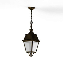 Avenue 4 N° 1; Clear polycarbonate Built-in LED 3000°K warm white 35W; Gold patina