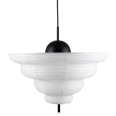 подвесная люстра с многослойным плафоном белого цвета