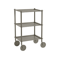 FLW3LA02 Muuto Flow тележка сервировочная высокая серо коричневая