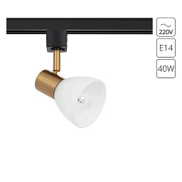 A3117PL-1BK Arte Lamp FALENA магнитный трековый светильник с цилиндрическим плафоном и золотым элементом для однофазного шинопровода