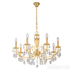 Kolarz Victoria 2 3003.88.3.KoT/KpT люстра золото 24 карата ø80cm высота 55cm мин. высота 75cm макс. высота 105cm 8 ламп e14
