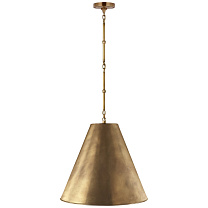 Goodman Medium Hanging Light полированная старая латунь с абажуром из полированной старой латуни