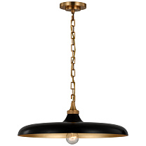 Piatto Medium Pendant полированная старая латунь с абажуром из состаренного железа