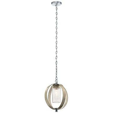 Grand Bank 1 Light Hanging Light Distressed Antique Gray with Brushed Aluminum and Platinum уличный подвесной светильник 59069DAG Kichler