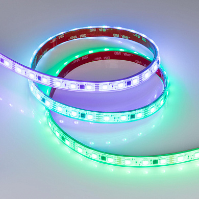 039177 Arlight Лента герметичная SPI-PFS-B60-12mm 12V RGB-PX3-BPT (12 W/m, IP68, 5060, 5m)