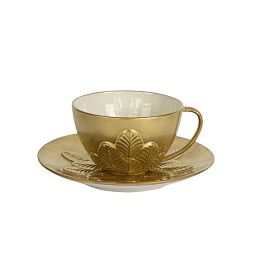 Peacock gold tea cup & saucer чашка, Villari