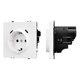 061818 Arlight Механизм розетки с USB зарядкой SCT-NOBE-MUCC-SFPL-WH (230 В, 16A)