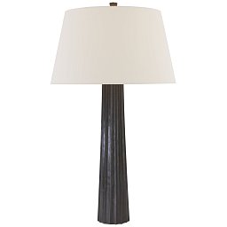 CHA8906AI-L Visual Comfort Fluted spire настольная лампа с вытянутой ножкой из тёмного металла и текстильным абажуром
