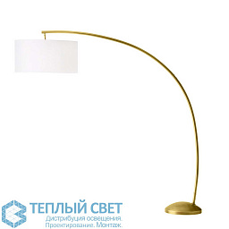 79843 Arteriors Naples торшер с дугообразной стойкой и белым текстильным абажуром