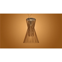 FN1690172-10_80 Foscarini Allegretto Vivace подвесной светильник с медным корпусом и вертикальными металлическими прутьями