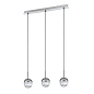HL 6-1661/3 nickel/499 3-flames pendant lamp BALL, nickel, with silver textile cable and clear crystal glass in line cut Orion — фото 4