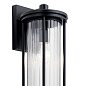 Barras 16" 1 Light Outdoor Wall Light with Clear Ribbed Glass Black уличный настенный светильник 59023BK Kichler