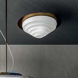 7399/P1 MM lampadari Ripple потолочный светильник с рифлёным куполообразным плафоном и бронзовым ободом