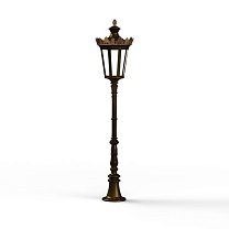 Louvre N° 8; one-piece clear glass Built-in LED 2700°K warm white 13W; Gold patina