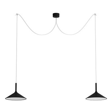 Rotaliana Dry H4 SP LED современная люстра с двумя источниками света матовый чёрный 1DYH4N0062ZL0