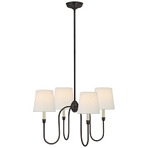 Vendome Small Chandelier бронза с льняными абажурами