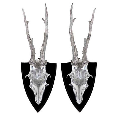 105180 Skull Deer set of 2 polished aluminium аксессуар настенный Eichholtz