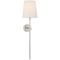 Bryant Large Tail Sconce полированный никель с льняным абажуром