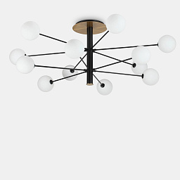 273709 Ideal lux Cosmopolitan потолочная люстра с множеством шарообразных плафонов на перекрещивающихся штангах