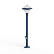 Dallas N° 8; Smoked polycarbonate E27 75W Plug; Matt azure blue