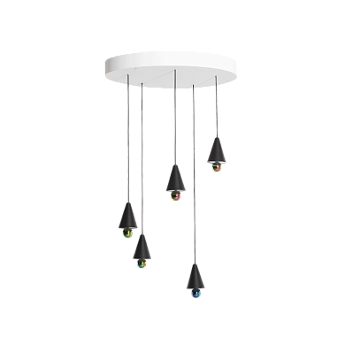 L0541101 CHERRY Petite Friture Круглый подвесной светильник пять конусных плафонов