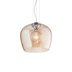 241524 Ideal lux Blossom подвесной светильник с янтарным стеклянным плафоном в виде полушара