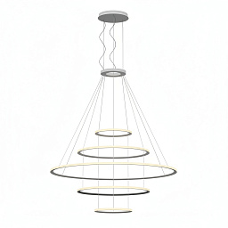 CF4F-00W9AZDU14 Leds C4 Circular подвесная люстра с пятью кольцами белого цвета