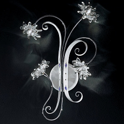 374/4A CHROME + WHITE IDL Girasole настенный светильник с белыми плафонами и хромированным основанием