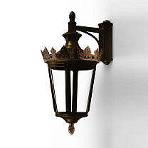 Louvre N° 6; one-piece clear glass Built-in LED 2700°K warm white 13W; Gold patina