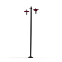 Cooper N° 5; Frosted glass E27 52W; Wine red