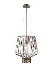 F47A09 Transparent - Burnished Fabbian Saya подвесной светильник прозрачный цилиндрический с металлическими элементами