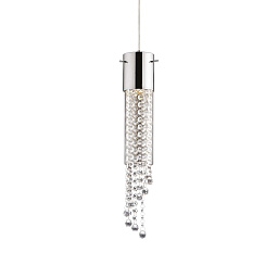 089669 Ideal lux Gocce подвесной светильник цилиндрической формы с подвесными хрустальными элементами