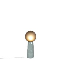 Kokeshi Small, дымчато-серое матированное стекло, серое керамическое основание