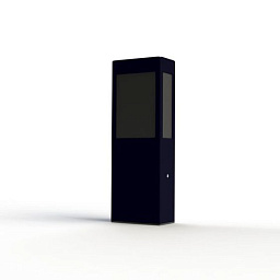 108018065 Roger Pradier Brick2 садовый столбик синего цвета с корпусом прямоугольной формы и прозрачным плафоном