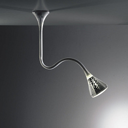 0672W10A Artemide Pipe подвесной светильник с изогнутым корпусом и прозрачным диффузором