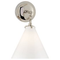 Katie Small Conical Sconce полированный никель с белым стеклом
