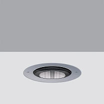 Light Up Family Recessed luminaire Earth D=191 mm - Flush-mount stainless steel frame -Warm White - Wide Flood optic - DALI 14.2W 1495.7lm - 3000K - DALI-2 - Colour: Steel
